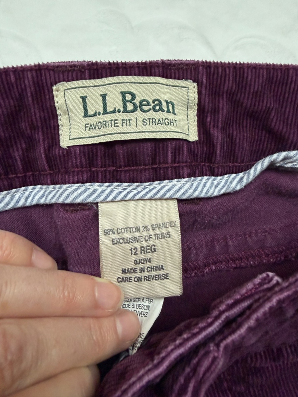 Women’s L.L. Bean Corduroy Brown Tan Purple Bundle Sz 12 - Picture 11 of 12